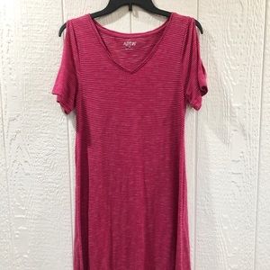 Apt 9 V Neck T shirt Dress, cold shoulder dress, t shirt dress, striped dress